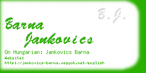 barna jankovics business card